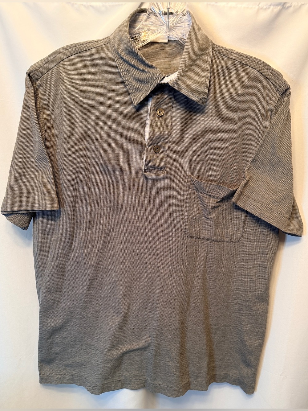 Brioni Men’s Small Gray Pique Cotton Pocket Polo Shirt Made In Italy Designer